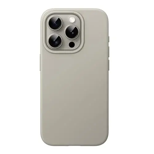 JETech Силиконовый чехол для iPhone 15 Pro Max 6,7 дюйма, шелковисто-мягкий защитный чехол для телефона, ударопрочный чехол (натуральный титан) 