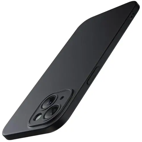 JETech Slim Case for iPhone 15 6.1-Inch with Camera Lens Full Cover Protection, Ultra-Thin Lightweight Matte Finish Minimalist Protective Phone Cover (Black) 