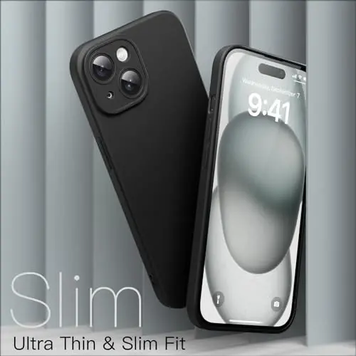 JETech Slim Case for iPhone 15 Plus 6.7-Inch with Camera Lens Full Cover Protection, Ultra-Thin Lightweight Matte Finish Minimalist Protective Phone Cover (Black) - 3