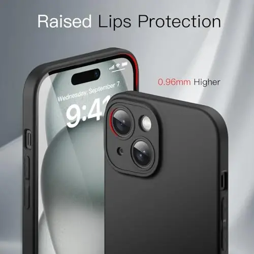 JETech Slim Case for iPhone 15 Plus 6.7-Inch with Camera Lens Full Cover Protection, Ultra-Thin Lightweight Matte Finish Minimalist Protective Phone Cover (Black) - 4