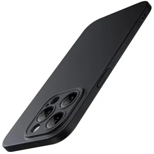JETech Slim Case for iPhone 15 Pro 6.1-Inch with Camera Lens Full Cover Protection, Ultra-Thin Lightweight Matte Finish Minimalist Protective Phone Cover (Black Titanium) 