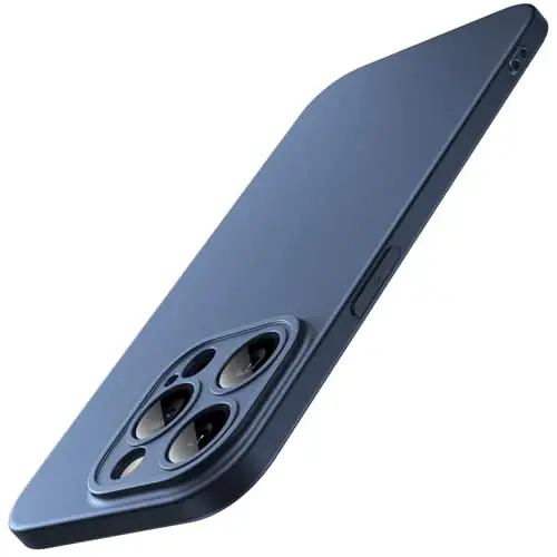 JETech Slim Case for iPhone 15 Pro 6.1-Inch with Camera Lens Full Cover Protection, Ultra-Thin Lightweight Matte Finish Minimalist Protective Phone Cover (Blue Titanium) 