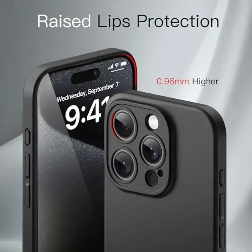 JETech Slim Case for iPhone 15 Pro Max 6.7-Inch with Camera Lens Full Cover Protection, Ultra-Thin Lightweight Matte Finish Minimalist Protective Phone Cover (Black Titanium) - 4