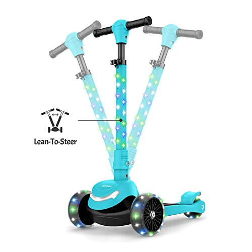 Jetson Jupiter Mini Çocuklar 3 Tekerlekli Aydınlatmalı Kic Scooter, Direksiyon ve Tekerleklerde Işıklar, 8 Farklı Işık Desenleri, Ayarlanabilir Direksiyon, Arka Fren, Kolay Katlanma Mekanizması, 3 Yaş ve Üzeri - 3