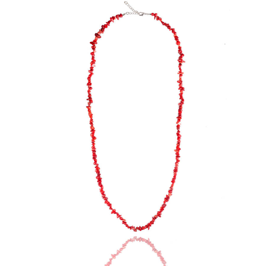 JEWELLERY Coral Natural Stone Both Short and Long Women's Necklace - 2