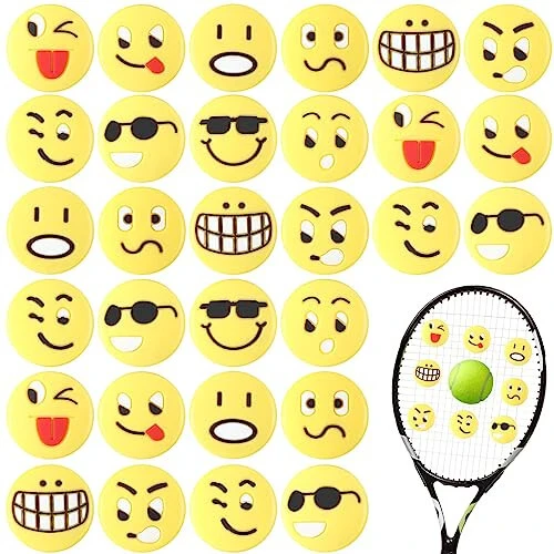 Jexine 30 Pcs Tennis Vibration Dampener Silicone Tennis Racket Dampener Cute Tennis Supplies for Gift (Assorted) - 7