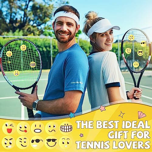 Jexine 30 Pcs Tennis Vibration Dampener Silicone Tennis Racket Dampener Cute Tennis Supplies for Gift (Assorted) - 10