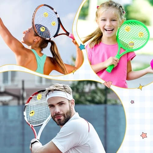 Jexine 30 Pcs Tennis Vibration Dampener Silicone Tennis Racket Dampener Cute Tennis Supplies for Gift (Assorted) - 4