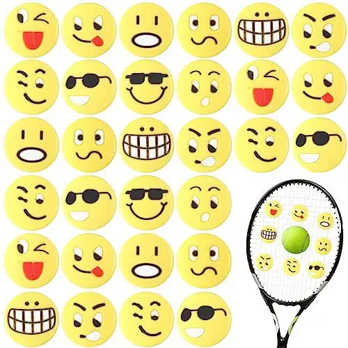 Jexine 30 Pcs Tennis Vibration Dampener Silicone Tennis Racket Dampener Cute Tennis Supplies for Gift (Assorted) - 7