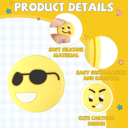 Jexine 30 Pcs Tennis Vibration Dampener Silicone Tennis Racket Dampener Cute Tennis Supplies for Gift (Assorted) - 3