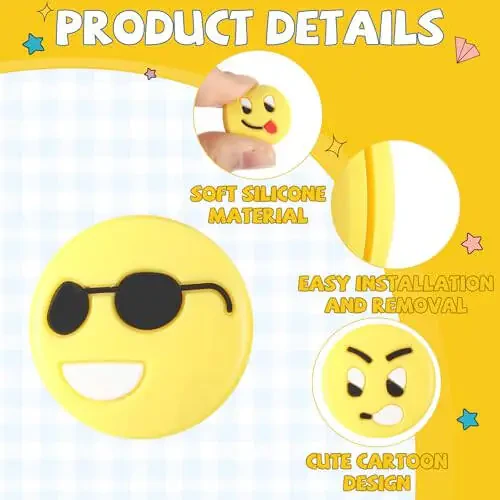 Jexine 30 Pcs Tennis Vibration Dampener Silicone Tennis Racket Dampener Cute Tennis Supplies for Gift (Assorted) - 3
