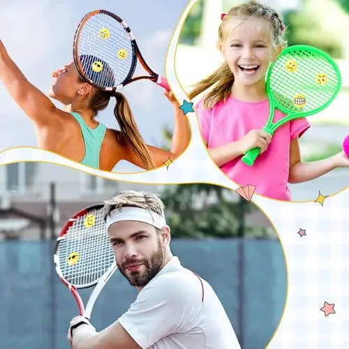 Jexine 30 Pcs Tennis Vibration Dampener Silicone Tennis Racket Dampener Cute Tennis Supplies for Gift (Assorted) - 4
