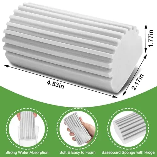 Jeymei 2-Pack Damp Clean Duster Sponge, Sponge Cleaning Brush, Duster for Cleaning Blinds, Glass, Baseboards, Vents, Railings, Mirrors, Window Track Grooves and Faucets - 2