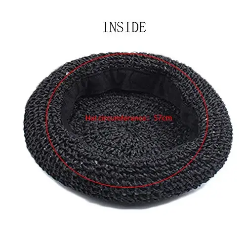 JH JOEJERRY Straw Beret Summer French Beret Hats for Women Artist Crochet Beret - 6