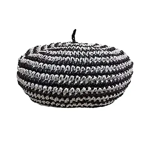 JH JOEJERRY Straw Beret Summer French Beret Hats for Women Artist Crochet Beret - 4