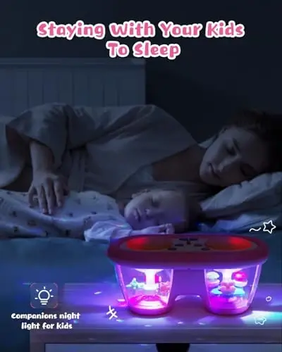 Jhoprcin Baby Toys for 6 to 12 Months: 7 Models Pink Rotating Light Up Drum Musical Instruments for 12-18 Months Kids, Tummy Time Toys for Baby 0-3-6-9 Months, Walker for Boy Girl Gifts - 6