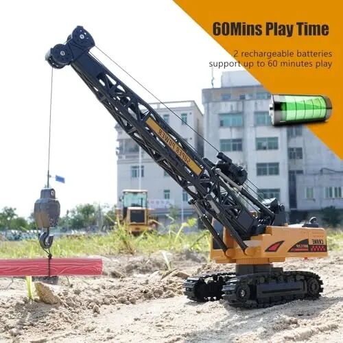 Jiakora Remote Control Crane Toy, 1: 14 Scale RC Construction Vehicle with Metal Hook & 2 Batteries Included - Realistic Engineering Toy Truck, for Boys Girls 3 4 5 6 7 8 Years Old - Jiakora (1)