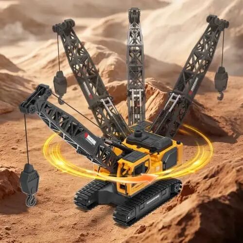 Jiakora Remote Control Crane Toy, 2.4GHz 12 Channel 1: 18 RC Construction Crawler Crane with Metal Hook, Lights, Sound & Spray Function, 2 Batteries, Birthday Gift for Kids Boys Girls Ages 3-5 4-7 8-12 - 4