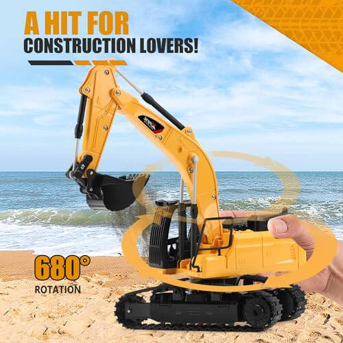 Jiakora Remote Control Excavator Toys for Boys, RC Excavator Toy for Boys 3 4 5 6 7 8 Year Old Kids Christmas Birthday Gift，RC Digger Truck Construction Vehicles with Metal Shovel & Light - 9