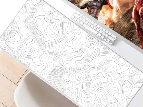 JIALONG Белая Топографическая Большая Игровая Мышь Pad, XXL Коврик для Мыши, Большой Коврик для Мыши для Клавиатуры и Мыши, Игровой Компьютер Ноутбук ПК Настольные Офисные Аксессуары - 7