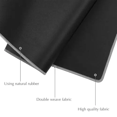 JIALONG Large Gaming Mouse Pad, Extended Mousepad with Grey Stitched Edges, XXL Desk Mat, Big Computer Keyboard Mat for Gaming and Office, 35.4 x 15.7 inches - 2