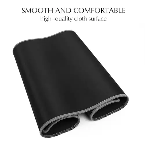 JIALONG Large Gaming Mouse Pad, Extended Mousepad with Grey Stitched Edges, XXL Desk Mat, Big Computer Keyboard Mat for Gaming and Office, 35.4 x 15.7 inches - 5