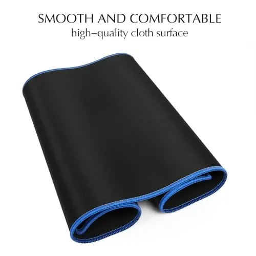 JIALONG Large Gaming Mouse Pad, Extended Mousepad with Blue Stitched Edges, XXL Desk Mat, Big Computer Keyboard Mat for Gaming and Office, 35.4 x 15.7 inches - 3