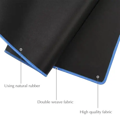 JIALONG Large Gaming Mouse Pad, Extended Mousepad with Blue Stitched Edges, XXL Desk Mat, Big Computer Keyboard Mat for Gaming and Office, 35.4 x 15.7 inches - 5