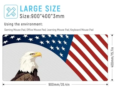 JIALONG Katta Gaming Mouse Pad, XXL Stol Mat, Chidamli Kengaytirilgan Sıçqoncha Yostig'i Tikkilgan Qirralari bilan, O'yinchi, Ofis va Uy uchun Sirpanmaydigan Klaviatura Mat - 35.4x15.7 dyuym - JIALONG (1)
