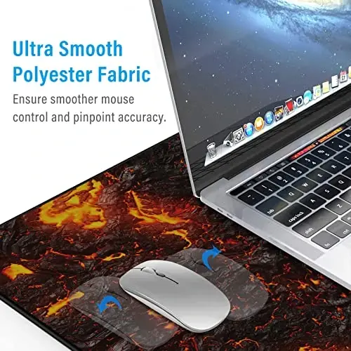 JIALONG katta oʻyin sichqonchasi uchun rezina taglikli gilamcha - Oʻyin, ofis va uy uchun XXL kengaytirilgan stol gilami - 35.4x15.7 dyuym - 3