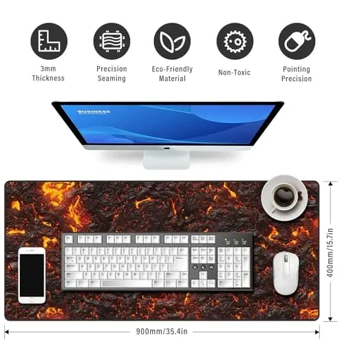 JIALONG Large Gaming Mouse Pad with Non-Slip Rubber Base - XXL Extended Desk Mat for Gaming, Office, and Home - 35.4x15.7 Inches - JIALONG (1)