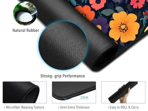 JIALONG Large Gaming Mouse Pad with Non-Slip Rubber Base - XXL Extended Desk Mat for Gaming, Office, and Home - 35.4x15.7 Inches Mousepad - 3