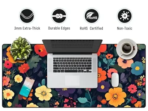 JIALONG Large Gaming Mouse Pad with Non-Slip Rubber Base - XXL Extended Desk Mat for Gaming, Office, and Home - 35.4x15.7 Inches Mousepad - 4