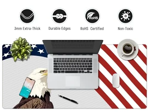 JIALONG Large Gaming Mouse Pad, XXL Desk Mat, Durable Extended Mousepad with Stitched Edges, Non-Slip Base Keyboard Mat for Gamer, Office and Home - 35.4x15.7 Inches - 4