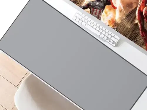 JIALONG Desk Mat - Large Desk Pad, Gaming Mouse Pad, Office Desk Protector with Anti-slip Base, Anti-wear Personalized Design, Mousepad in Mid-Grey - 6