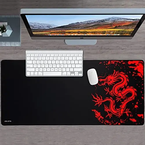 JIALONG Gaming Mouse Pad Large Size 35.4x15.7 inches Extended Desk Mousepad with Personalized Design for Laptop, Computer PC - Red Dragon - 6