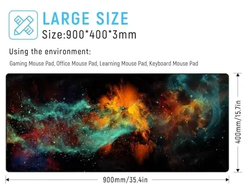 JIALONG Oyuncu Mouse Pad Masa Mouse Matı Büyük Boy 35.4 x15.7 inç İş Oyun Ofis Ev İçin Rahat XXL Mousepad - JIALONG (1)