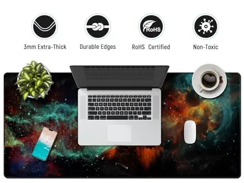 JIALONG Oyuncu Mouse Pad Masa Mouse Matı Büyük Boy 35.4 x15.7 inç İş Oyun Ofis Ev İçin Rahat XXL Mousepad - 5