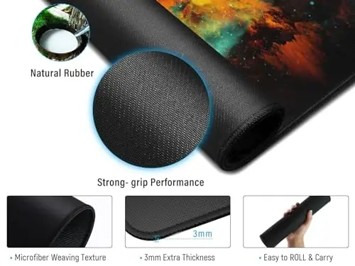 JIALONG Gaming Mouse Pad Desk Mouse Mat Large Size 35.4 x15.7inches Comfortable XXL Mousepad for Work Gaming Office Home - 4