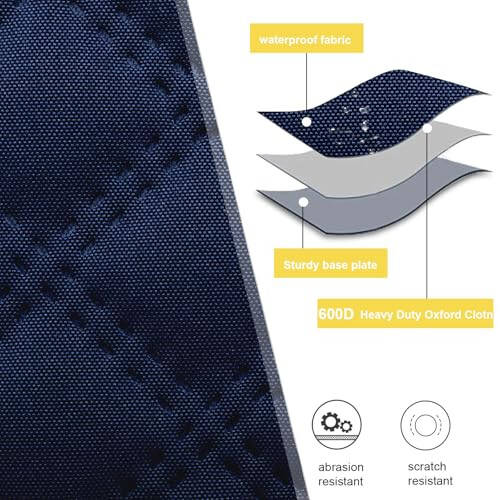 JiatuA Car Trunk Organizer for SUV, Car Storage Organizer Collapsible Multi Compartment Container Box, Adjustable Car Accessories for Women/Men, Dark Blue - 6