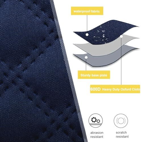 JiatuA Car Trunk Organizer for SUV, Car Storage Organizer Collapsible Multi Compartment Container Box, Adjustable Car Accessories for Women/Men, Dark Blue - 6