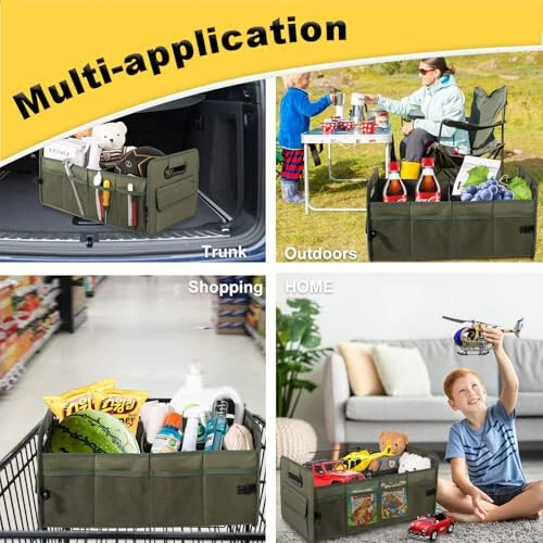 JiatuA Avtomobil Bagaj Tashkilotchisi, Avtomobil Tashkilotchilari va Saqlash Yig'iladigan Ko'p Xonali Konteyner Qutisi, SUV Sedan Yuk Mashinasi Uchun Sozlanadigan Avtomobil Aksessuarlari, Standart O'lcham, Yashil - 4