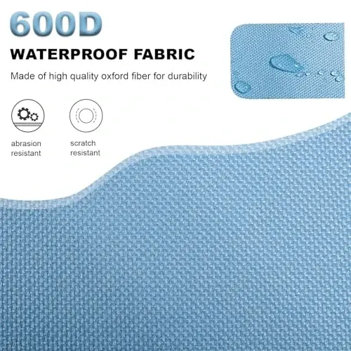 JiatuA Car Trunk Organizers and Storage Collapsible Multi Compartment Container Box, Adjustable Car Accessories for SUV Sedan Truck, Large Size, Light Blue - 5