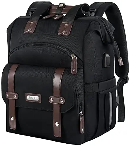 Jiefeike Diaper Bag Backpack, Baby Boys Girls Portable Baby Nappy Bags, Dad Mom Backpack Diaper Bag with Insulated Pockets USB Charging Port RFID Anti-Theft Water-Resistant Pocket Stroller Straps - 1