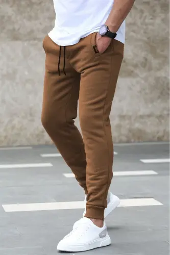 Jigarrang Basic sport kostyumi 4210-Sutli qahva - MADMEXT (1)