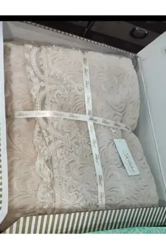 Jigarrang ikki kishilik fransuz gipyurli adyol to'plami, sep uchun adyol to'plami-VIZON - 3