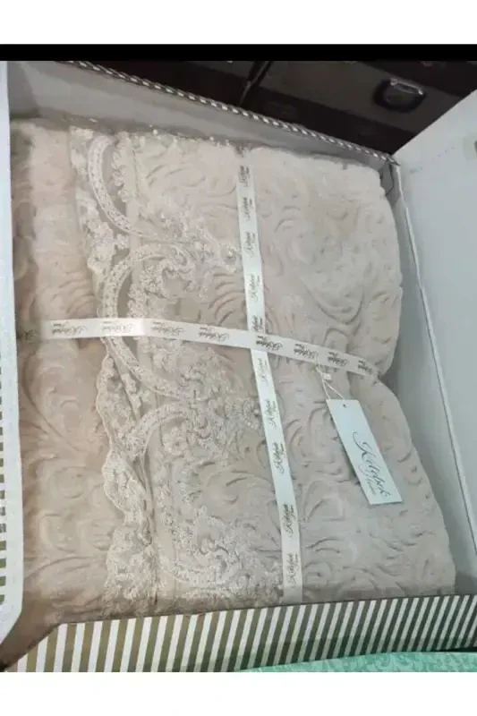 Jigarrang ikki kishilik fransuz gipyurli adyol to'plami, sep uchun adyol to'plami-VIZON - 3