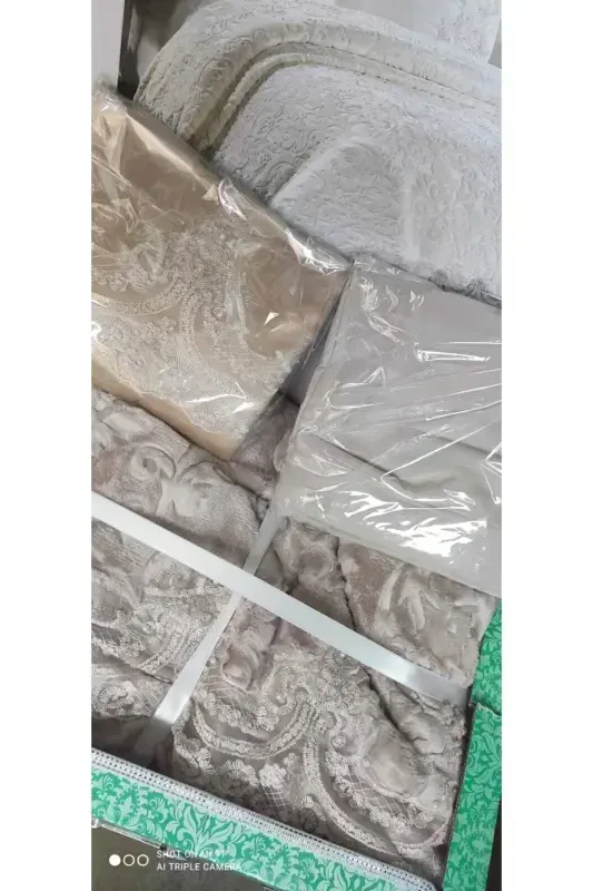 Jigarrang ikki kishilik fransuz gipyurli adyol to'plami, sep uchun adyol to'plami-VIZON - 4