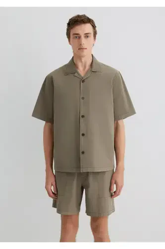 Jigarrang ko'ylak Loose Fit / Keng kesim 0211 - 3