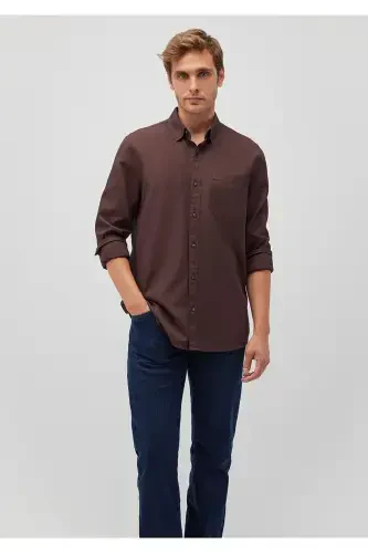 Jigarrang ko'ylak Regular Fit / Oddiy Kesim 02110 - 4